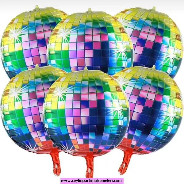 Disco Topu Renkli Folyo Balon